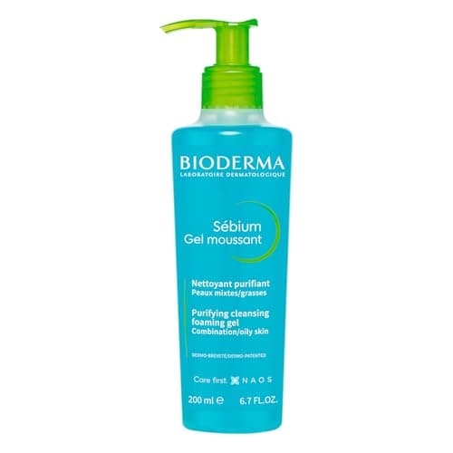 BIODERMA, Sébium Gel Moussant Pump, Limpiador Facial Menos Imperfecciones, Skincare Piel Grasa, 200ML
