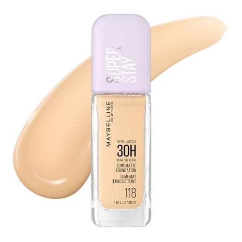 Maybelline Super Stay Lumi Matte Base de Maquillaje Líquida, Alta Cobertura con Acabado Mate Luminoso, Tecnología Lightwear 30H de Duración, Tono 118, 30 ml