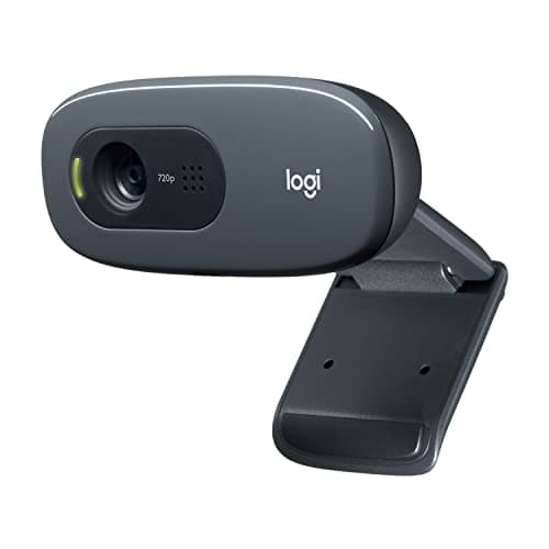 Logitech C270 Webcam HD, 720p/30fps, Video-Llamadas HD Amplio Campo Visual, Corrección de Iluminación, Micrófono Reductor de Ruido, Skype, FaceTime, Hangouts, WebEx, PC/Mac/Portátil/Tablet/Chromebook - Negra