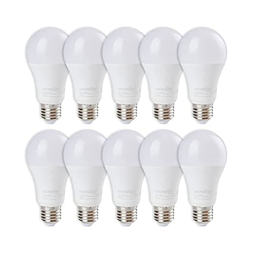 Tecnolite - Paquete de 10 Focos Led A19 para Iluminación Interior, 14 W y 1300 Lumens, Luz Fría de Día, No Atenuable, Ahorrador de Energía Eléctrica