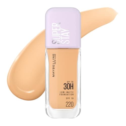 Maybelline Super Stay Lumi Matte Base de Maquillaje Líquida, Alta Cobertura con Acabado Mate Luminoso, Tecnología Lightwear 30H de Duración, Tono 220, 30 ml