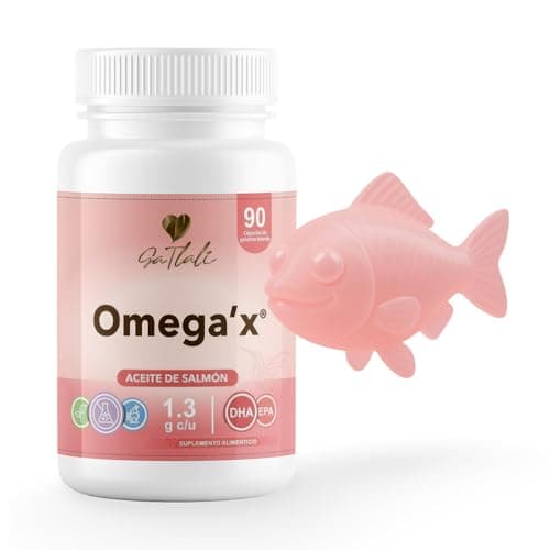 Omega 3 Salmón Cápsulas Omega 3 Epa y Dha 90 Cápsulas blandas - Omega’x Ga Tlali - Suplemento para la Mujer - Ingredientes Naturales de Aceite Puro de Salmón Noruego