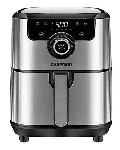 Chefman Freidora de Aire Digital de 4 Litros | Airfryer | Ajustes Preestablecidos | Acero Inoxidable