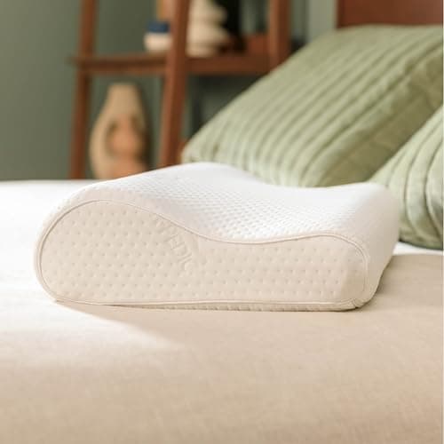 Tempur-Pedic TEMPUR-Ergo Neck - Almohada de tamaño mediano, soporte firme, cubierta lavable de alivio y comodidad adaptable, Garantía de 5 años, blanco