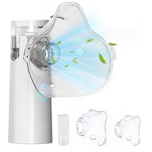 Nebulizador Portatil,Nebulizador Infantil de mano con 2 Mascarillas Inhalador Eléctrico Silencioso Nebulizador Nebulizador para Infantil Bebe Adulto para Viajes