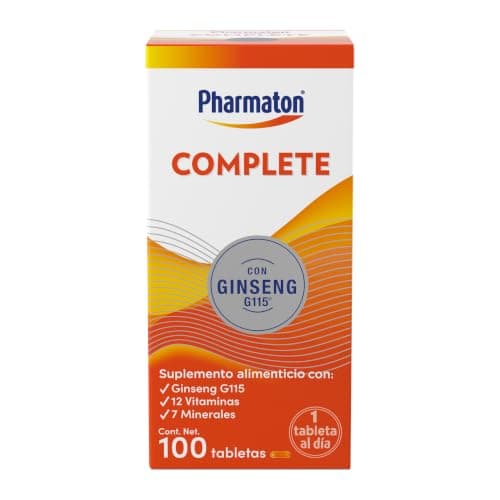 Pharmaton Complete suplemento alimenticio, Gingsen G115+ vitaminas, 100tabs