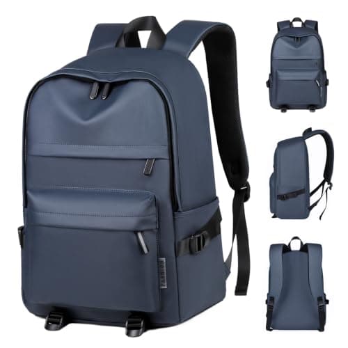 RFID Mochila para Laptop Hombre, Mochila Impermeable, Azul