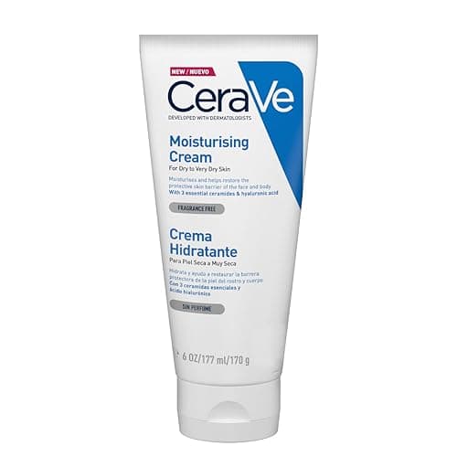 CeraVe Crema Hidratante Diaria para Rostro y Cuerpo, para Piel Seca a Muy Seca, Hidratación por 24 Horas, con 3 Ceramidas Esenciales y Ácido Hialurónico, 170g