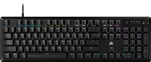 Corsair K70 Core RGB Teclado mecánico para Juegos – Interruptores lineales Rojos MLX prelubricados – Amortiguación de Sonido – Dial de Control de Medios – Compatible con iCUE – Diseño QWERTY - Negro