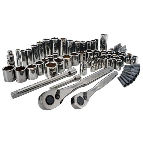 CRAFTSMAN - Juego de herramientas mecánicas de 1/4 pulgadas y 3/8 pulgadas, SAE/métrico, 81 piezas (CMMT82335L)