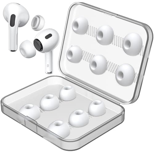 Link Dream 12 piezas de almohadillas de repuesto compatibles con AirPods Pro/AirPods Pro 2 (2ª generación) con agujero de reducción de ruido, almohadillas de silicona para auriculares con caja de