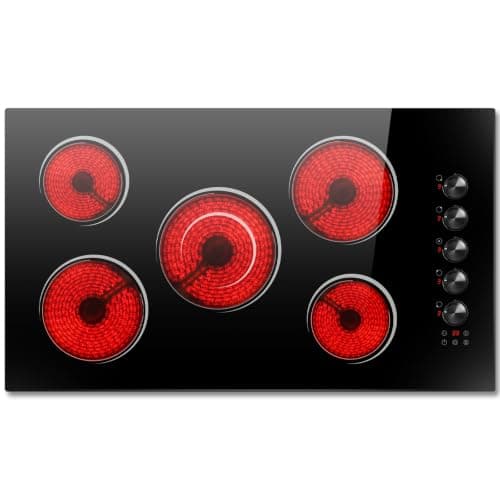 Parrilla Eléctrica de Vitrocerámica 5 Quemadores, 36 Pulgadas, 8400W