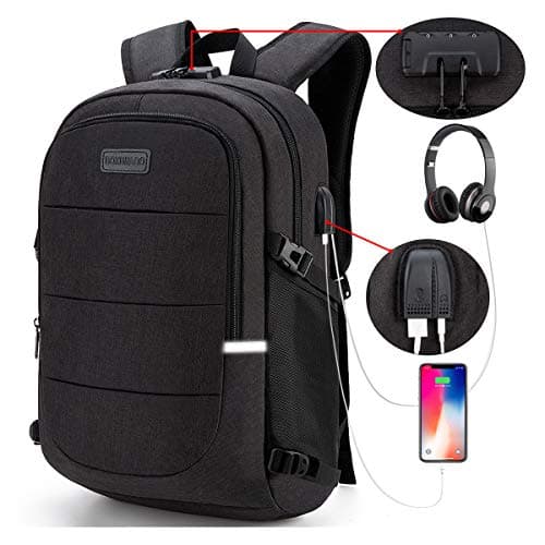 DOXUNGOO Mochila Antirrobo Impermeable para Laptop 15.6", Negro
