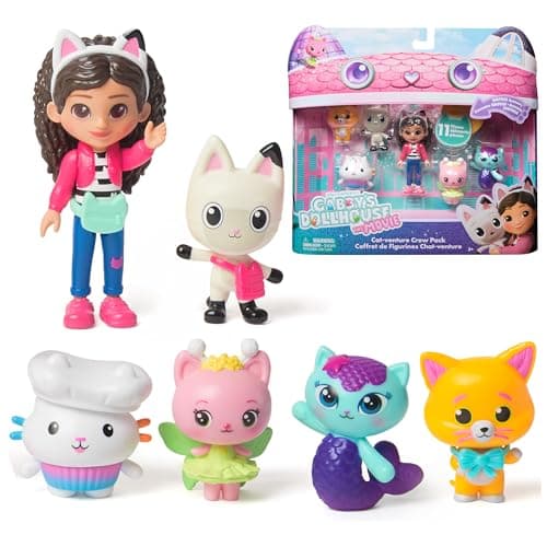 Gabby's Dollhouse: The Movie, Set de los gatoaventureros, Set de 11 Piezas con Figuras de Juguete y Accesorios, Juguetes para niños y niñas de 3 años