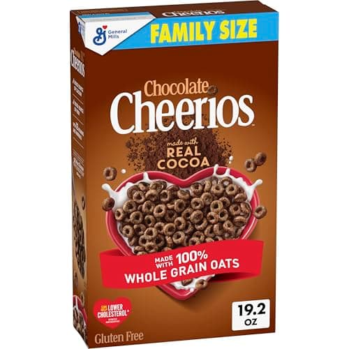 Cheerios de chocolate, cereales de desayuno con avena, sin gluten, 19.2 onzas (paquete de 1)