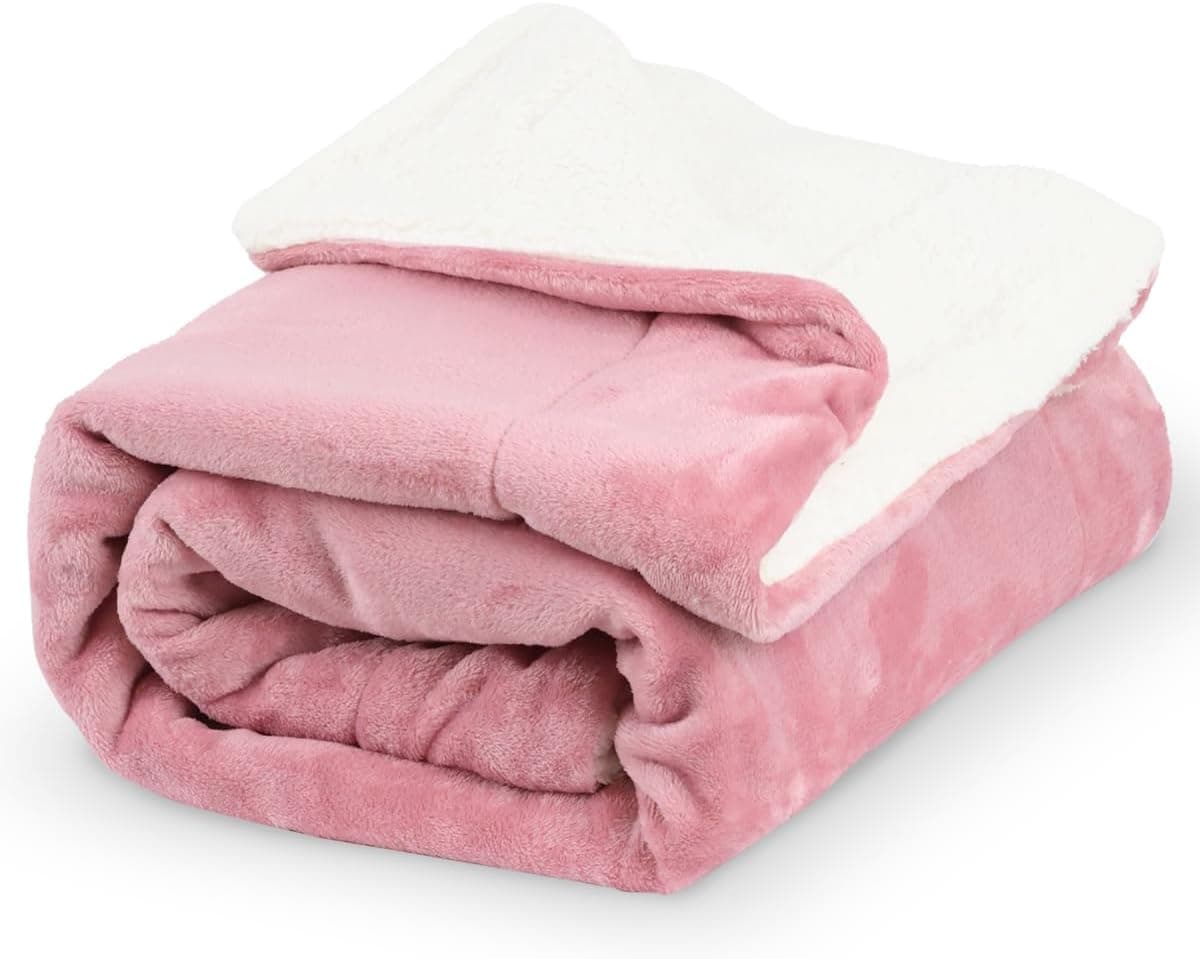 Cobija Personal de Forro Polar para Cama o Sofa con Textura Ultrasuave Sherpa - Frazada Caliente con Afelpado Tipo Borrego Comoda y Suave e Ideal para Frio 120 x 100 CM