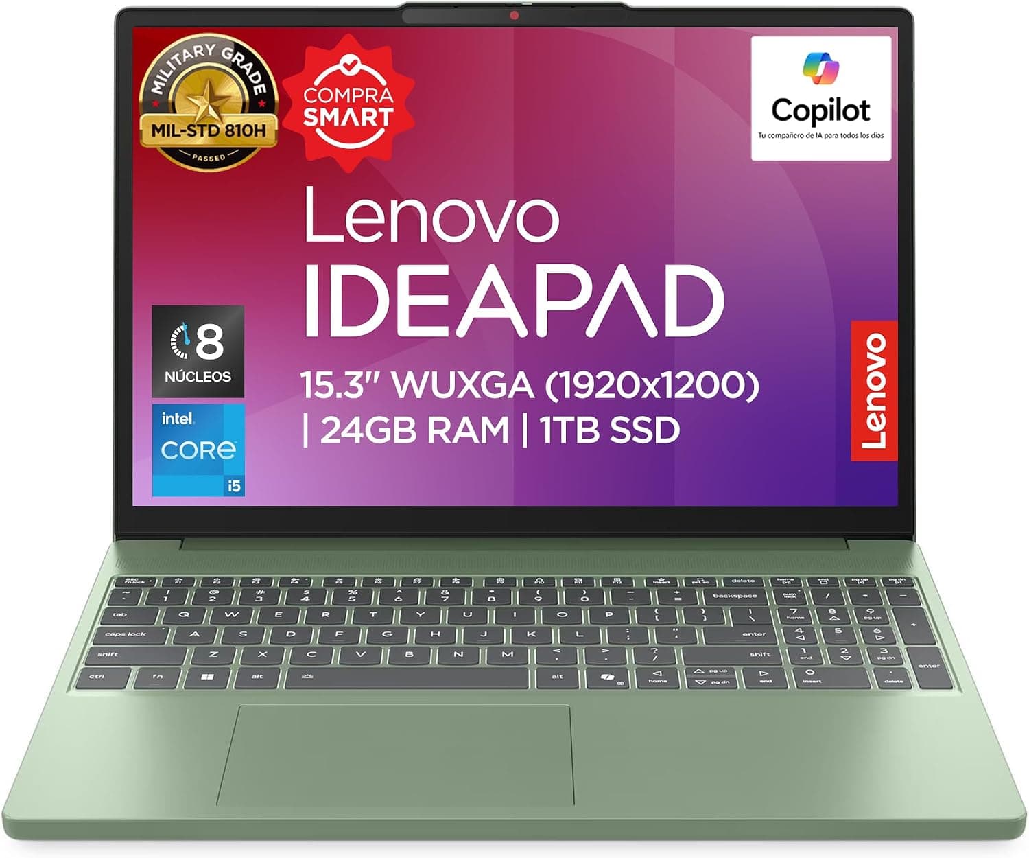 Lenovo Laptop Ideapad Slim 3|15,3" WUXGA |Intel Core i5| 24GB RAM 1TB SSD | Verde