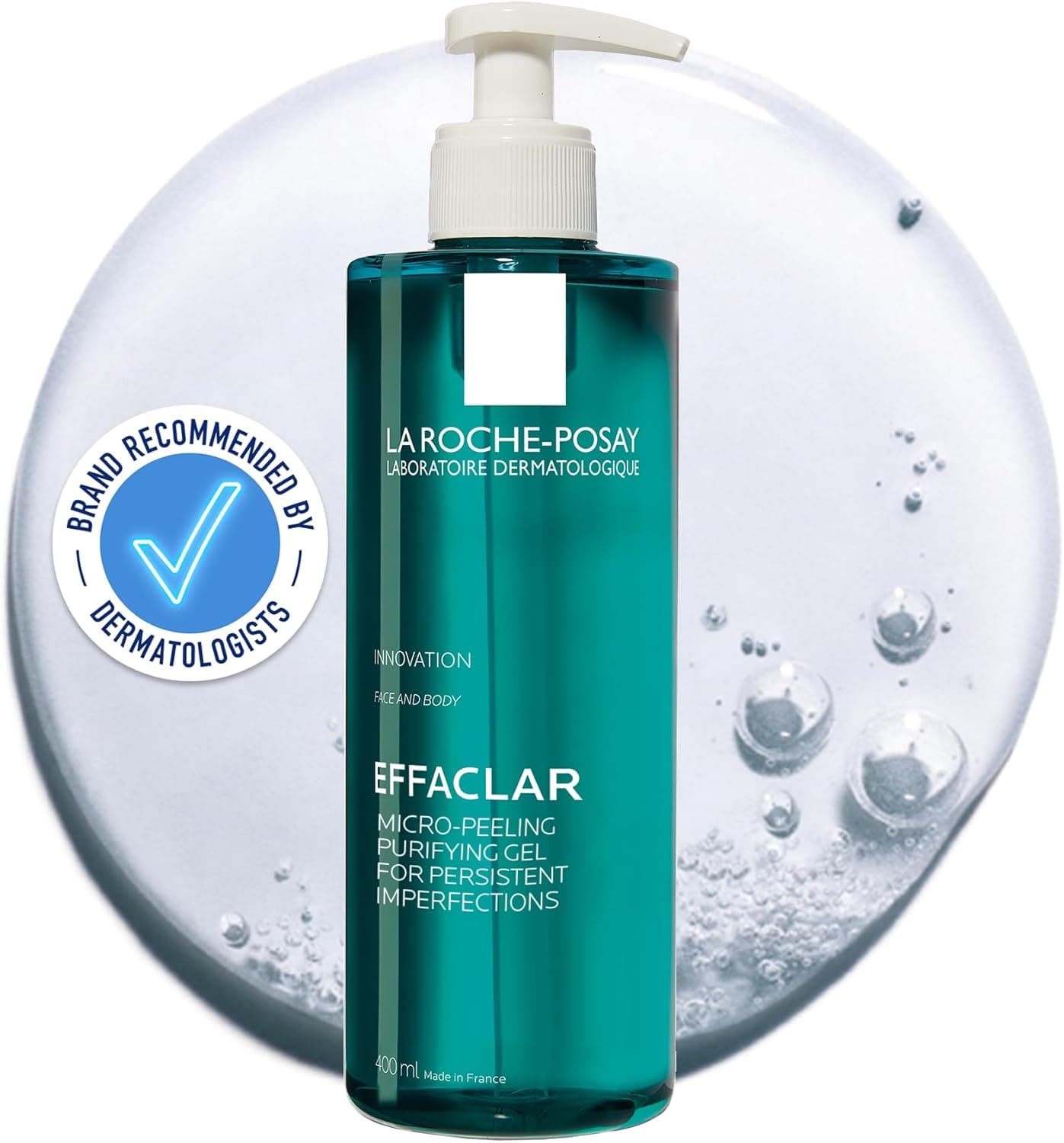 La Roche-Posay, Effaclar Gel Limpiador Microexfoliante Facial, Reduce Sebo Y Marcas, Ácido Salicílico, Piel Grasa Con Imperfecciones, 400 ml